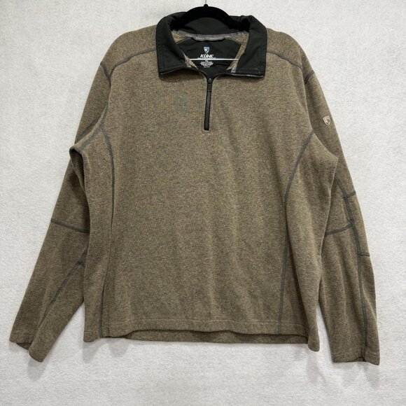 Kuhl Sweater Mens XL Half Zip Pullover Performance Outdoor Hiking Shield Brown - Picture 1 of 10